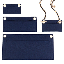 WADORN 3 Styles Purse Felt Insert Organizer, Women Pouchette Wallet Conversion Kit Mini Envelope Bag Insert Liner with Grommets Eyelets Rectangle Clutch Conversion Insert for LV Sarah Wallet, Blue