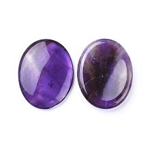 Honeyhandy Natural Amethyst Massager, Worry Stones, Oval, Pocket Palm Stones, for Healing Reiki Stress Relief, 45x35x7~8mm