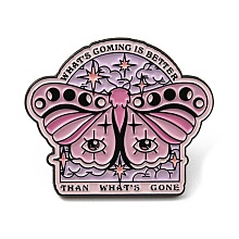 Honeyhandy Magic Theme  Enamel Pin, Electrophoresis Black Alloy Brooch for Backpack Clothes, Word What's Coming Is Better Than What's Gone, Butterfly, 25.5x30.5x1.6mm