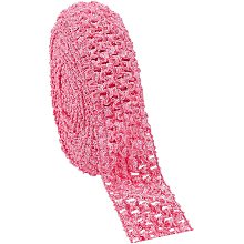 GORGECRAFT 5.5 Yards 1.7" Wide Elastic Crochet Headband Ribbon Crochet Stretch Trim Fabric for Hair Accessories Tube Top, Pink