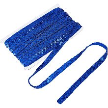 AHANDMAKER 14 Yard Dark Blue Sequin Metallic Braid, Trim Glitter Paillette Lace Applique Spangle Sequins Sewing Paillette Flat Glitter Fabric Lace Band for Crafts, Embellishments, Halloween Costume