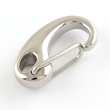 Honeyhandy Polished 304 Stainless Steel Keychain Clasp Findings, Snap Clasps, Stainless Steel Color, 21x11x4.5mm, Hole: 3x5mm