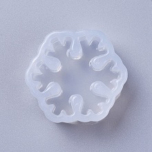 Honeyhandy Christmas Silicone Molds, Resin Casting Molds, For UV Resin, Epoxy Resin Jewelry Making, Snowflake, White, 31x34x13mm, Inner Diameter: 27x30mm