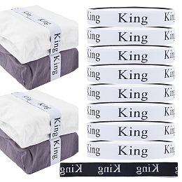 GORGECRAFT 8 Pieces Bed Sheet Organizer Bands Linen Labels Bedding Band Sheet Keeper Closet Organization Word King for King Queen Twin Full Size Bed Sets Storage Wardrobe Dorm, Black