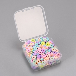 Honeyhandy Handmade Polymer Clay Beads Strands, for DIY Jewelry Crafts Supplies, Heishi Beads, Disc/Flat Round, Mixed Color, 6x0.5~1mm, Hole: 1.8mm, 580~640pcs/box