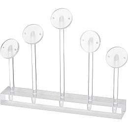 FINGERINSPIRE Acrylic Jewelry Tower 4.5 Inch/11.5cm 5 Tier Rotatable Earring Display Stand with Round Tray White Jewelry Display Holer Stand for Earring Display Home Organization