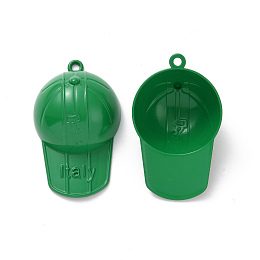 Alloy Big Pendants, Cap Charms with Word Italy, Medium Sea Green, 57x35x17mm, Hole: 3mm