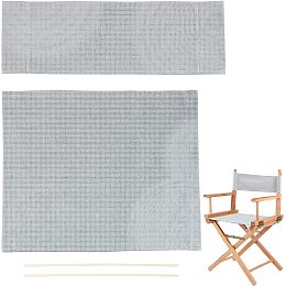 AHANDMAKER 1 Set Chair Replacement Canvas, Grey Casual Directors Chair Cover Kit Replacement Canvas Seat and Back with Wood Stick Easy to Clean for Director Makeup Chair, 18.7x15.16/20.47x6.69 inch