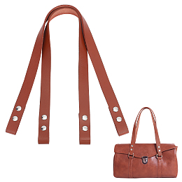 PandaHall Elite 2pcs PU Leather Bag Straps, 27.8” Shoulder Bag Handles with Snap Buttons Handbag Replacement Straps for Clutch Underarm Bag Handmade Bag Purse Handbag Repair, Saddle Brown