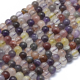 Honeyhandy Natural Auralite 23 Beads Strands, Round, 6mm, Hole: 0.8mm, about 68pcs/Strand, 15.75 inch(40cm)