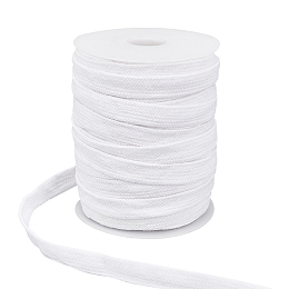 BENECREAT 25M Flat Cotton Hollow Cord, Waist Cap Rope, for Clothing, with 1Pc Plastic Empty Spool, White, 5/8 inch(15mm), about 27.34 Yards(25m)/Roll