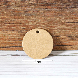 Honeyhandy Retro Kraft Paper Gift Tags, Hange Tags, for Arts, Crafts and Food, Flat Round, BurlyWood, 3cm, 100pcs/bag