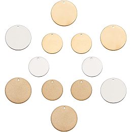 SUNNYCLUE 3 Colors 2 Size Stainless Steel Blank Stamping Tag Charms Pendants 20mm 25mm Flat Round Metal Pendants for Earring Bracelet Necklace Pendant Charm Jewelry Making