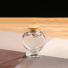 Honeyhandy Glass Bottle, Wishing Bottle, with Cork Stopper, Heart, Clear, 6x8.1cm, Capacity: 80ml(2.71fl. oz)