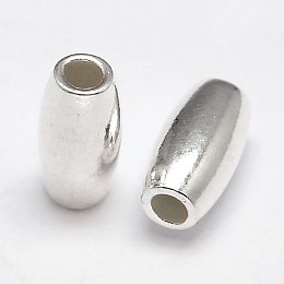 Honeyhandy Oval 925 Sterling Silver Beads, Silver, 6x3mm, Hole: 1.5mm