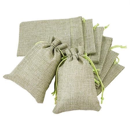BENECREAT 30PCS Burlap Bags with Drawstring Gift Bags Jewelry Pouch for Wedding Party Treat and DIY Craft - 5.5 x 3.9 Inch, Green