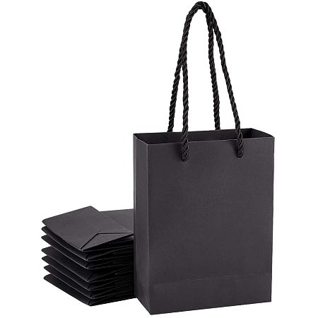 Pandahall Elite Paper Bags 4.7x2.2x6.2 inches 20pcs Gift Bags, Party Bags, Shopping Bags, Kraft Bags, Retail Bags, Merchandise Bags, Brown Paper Bags with Handles Bulk