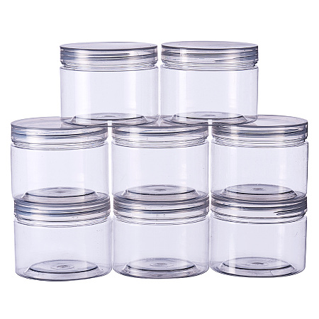 BENECREAT 8 Pack Transparent Slime Storage Favor Jars Wide-Mouth Containers Lids DIY Slime, Ingredients, Party Favors Other Crafts (3.26 x 2.55 Inch)