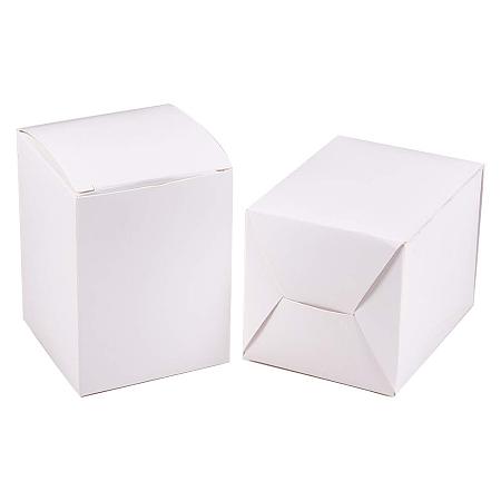 BENECREAT 60PCS Gift Boxes White Paper Boxes Party Favor Boxes 2.5 x 2.5 x 3 Inches with Lids for Gift Wrapping, Wedding Party Favors