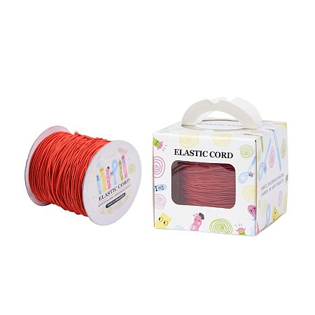 ARRICRAFT 1 Roll(100m, about 100 Yards) Red Round Elastic Cord Beading Crafting Stretch String, 1mm
