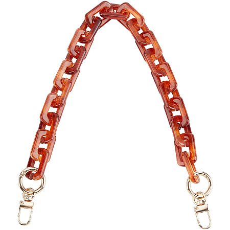 Arricraft Bag Chain Handle for Purse Acrylic Handbag Chain Replacement Chunky Resin Bag Handle Purse Making Accessories Bag Decoration Chain Bag Charms(Amber Brown)