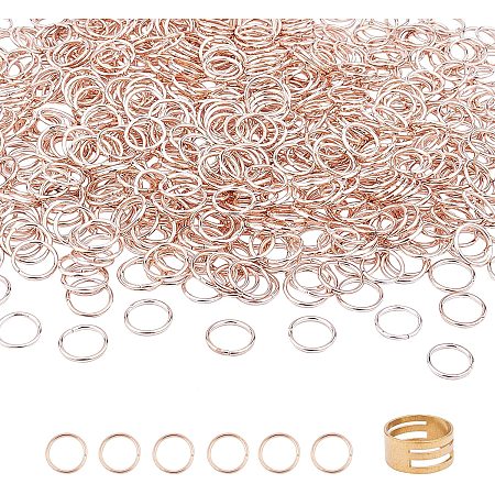 PandaHall Elite About 750pcs 10mm Rose Gold Iron Jump Rings for Jewelry Making Supplies with Brass Assistant Tool