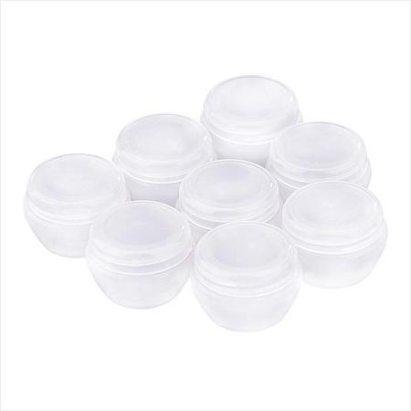 BENECREAT 30 Pack 5G/5ML White Frosted Container Jars with Inner Liner for Makeup, Creams, Cosmetic Beauty Product Samples