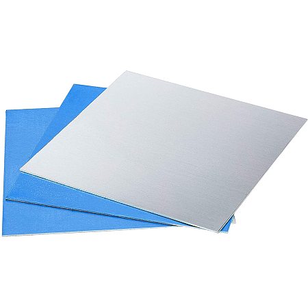 PandaHall Elite 6pcs Thin Aluminum Sheets Practice Blank Aluminium Stamping Sheets Panel Plate Metal Craft for Jewelry Making Hand Stamping Embossing Etching, 5.9 inch