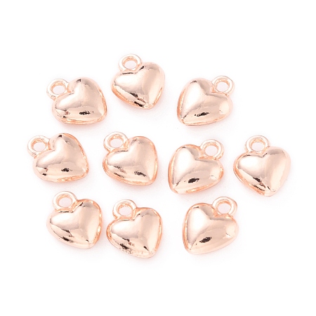 Honeyhandy Alloy Heart Charms, Long-Lasting Plated, Rose Gold, 12x9.5x5mm, Hole: 1.5mm