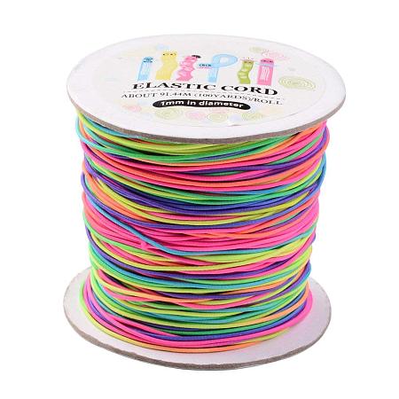 ARRICRAFT 1 Roll(100m, about 100 Yards) Colorful 1mm Round Elastic Cord Beading Crafting Stretch String