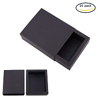 BENECREAT 20 Pack Kraft Paper Drawer Box Festival Gift Wrapping Boxes Soap Jewelry Candy Weeding Party Favors Gift Packaging Boxes - Black (5x4.25x1.65")