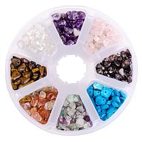 ARRICRAFT 1 Box (about 560pcs) 8 Assorted Chip Gemstone Crushed Chunked Crystal Pieces Irregular Shaped Loose Beads Value Pack