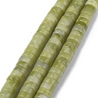 Honeyhandy Natural Xinyi Jade Chinese Southern Jade Beads Strands, Heishi Beads, Flat Round/Disc, 4x2mm, Hole: 0.8mm, about 150~165pcs/strand, 15.35~15.74 inch(39~40cm)