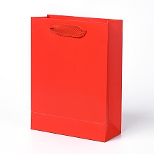 Honeyhandy Kraft Paper Bags, with Handles, Gift Bags, Shopping Bags, Rectangle, Red, 20x15x6.2cm