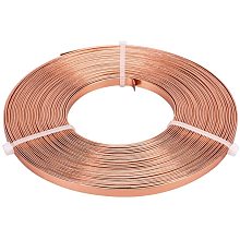 BENECREAT 32 Feet 5mm Wide Flat Jewelry Craft Wire 18 Gauge Aluminum Wire for Bezel, Sculpting, Armature, Jewelry Making - Copper