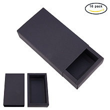 BENECREAT 16 Pack Kraft Paper Drawer Box Festival Gift Wrapping Boxes Soap Jewelry Candy Weeding Party Favors Gift Packaging Boxes - Black (6.77x4x1.65")