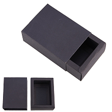 Honeyhandy Kraft Paper Drawer Box, Folding Box, Drawer Box, Rectangle, Black, 11.2x8.2x4.2cm, 20pcs/set