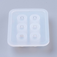 Honeyhandy Silicone Bead Molds, Resin Casting Molds, For UV Resin, Epoxy Resin Jewelry Making, Abacus, White, 8.2x7.1x1.2cm, Hole: 2.5mm, Inner Size: 16mm