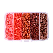 ARRICRAFT 1 Box(About 1900pcs) 5 Colors 5mm Tube Melty Beads PE DIY Fuse Beads Refills Hama Beads for Kids Craft Making - Red