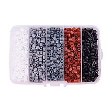 ARRICRAFT 1 Box(About 1900pcs) 5 Colors 5mm Tube Melty Beads PE DIY Fuse Beads Refills Hama Beads for Kids Craft Making - Gradual Grey Color