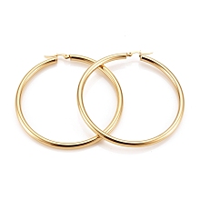 Honeyhandy 304 Stainless Steel Hoop Earrings, Hypoallergenic Earrings, Ring Shape, Golden, 6 Gauge, 69~71x4mm, Pin: 0.7x1mm