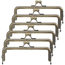 Pandahall Elite 6pcs Metal Purse Frame 6 inch Antique Bronze Kiss Clasp Lock Bag Clutch Frame Handle for Coin Purse, Handle Bag Sewing Craft, Cell Phone Purses