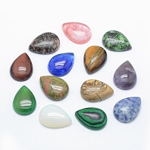 Honeyhandy Natural & Synthetic Mixed Stone Cabochons, Teardrop, 25x18x7mm