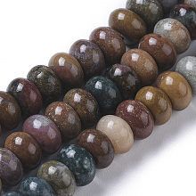 Honeyhandy Natural Ocean Jasper Beads Strands, Rondelle, 8x5mm, Hole: 0.7mm, about 76pcs/strand, 15.16 inch(38.5cm)