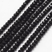 Honeyhandy Natural Spinel Bead Strands, Faceted, Rondelle, 3x2mm, Hole: 1mm, about 135pcs/strand, 14.7 inch