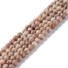 Honeyhandy Natural Maifanite/Maifan Stone Beads Strands, Dyed, Round, Thistle, 4~4.5mm, Hole: 1mm, about 91~100pcs/strand, 14.96~15.35 inch(38~39cm)