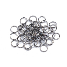 Honeyhandy Iron Jump Rings, Open Jump Rings, Round Ring, Gunmetal, 6x0.9mm, 19 Gauge, Inner Diameter: 4.2mm, about 100pcs/bag