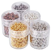 ARRICRAFT 5 Box 3mm Mixed Color Iron Round Spacer Beads (about 270pcs)