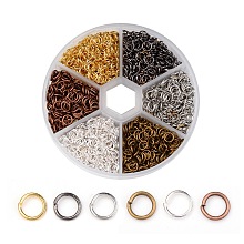 Honeyhandy 2300 pcs 6 Color Iron Open Jump Rings, Metal Connectors for DIY Jewelry Crafting and Keychain Accessories, Mixed Color, 21 Gauge, 5x0.7mm, Inner Diameter: 3.6mm, about 2300pcs/box