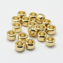 Honeyhandy Brass Beads, Column, Nickel Free, Raw(Unplated), 6.5x4.5mm, Hole: 4mm